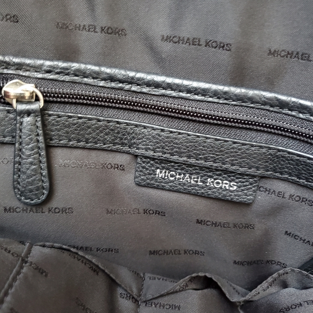 Michael kors pebble leather backpack black silver chain bag WOMEN'S - Picture 5 of 12